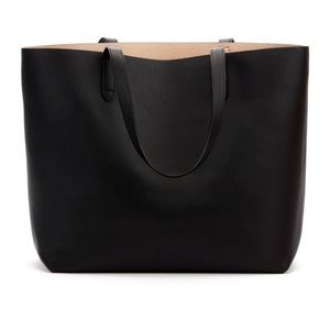 Classic Structured Leather Tote and Tote Organization Insert